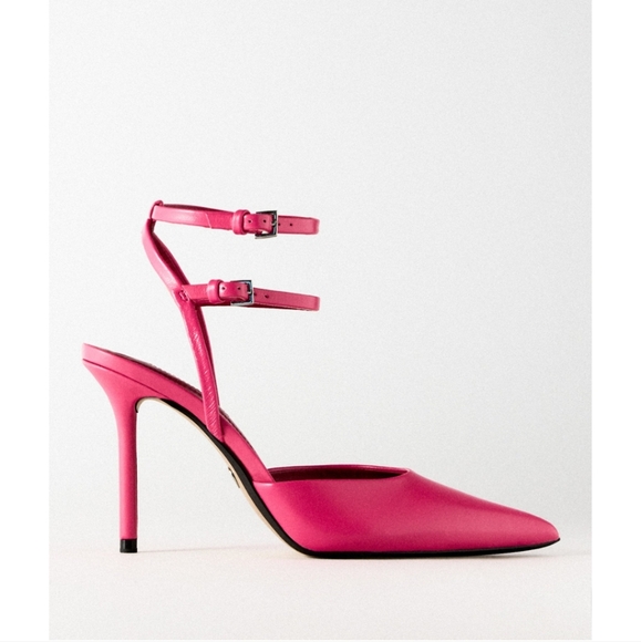 HEELED LEATHER SLINGBACKS SIZE 8 - Picture 2 of 10